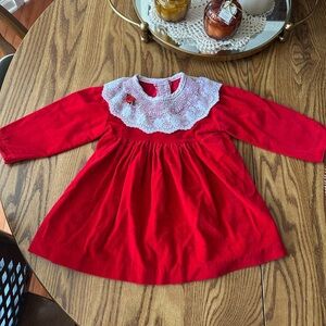 Vintage Long Sleeve Baby Dress with Lace Collar